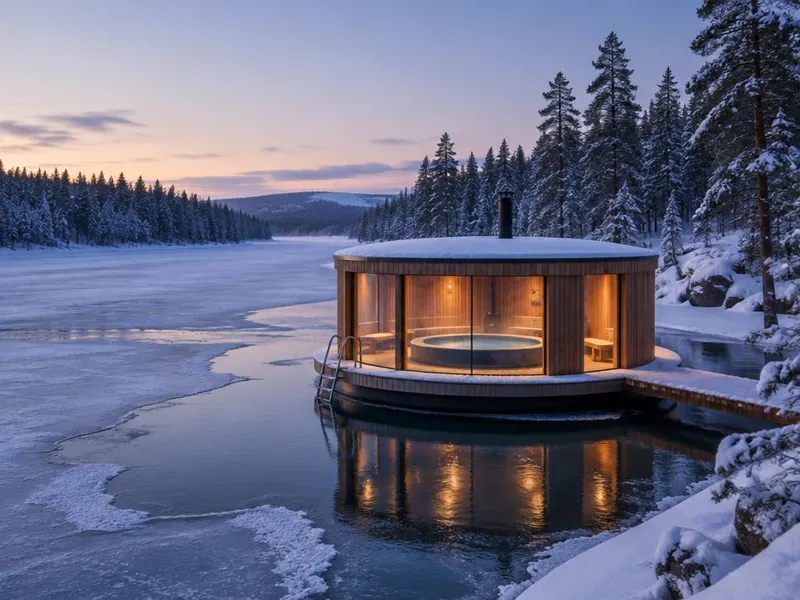 Editorial interpretation of Harads, Lapland, Sweden, inspired by Arctic Bath