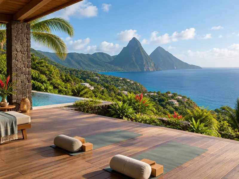 Editorial interpretation of Cap Estate, Saint Lucia, inspired by BodyHoliday