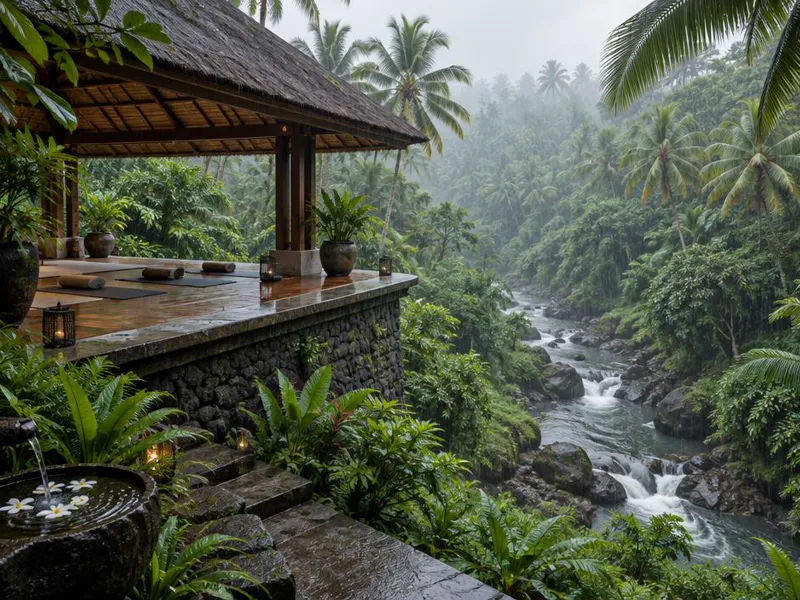 Editorial interpretation of Ubud, Bali, Indonesia, inspired by COMO Shambhala Estate