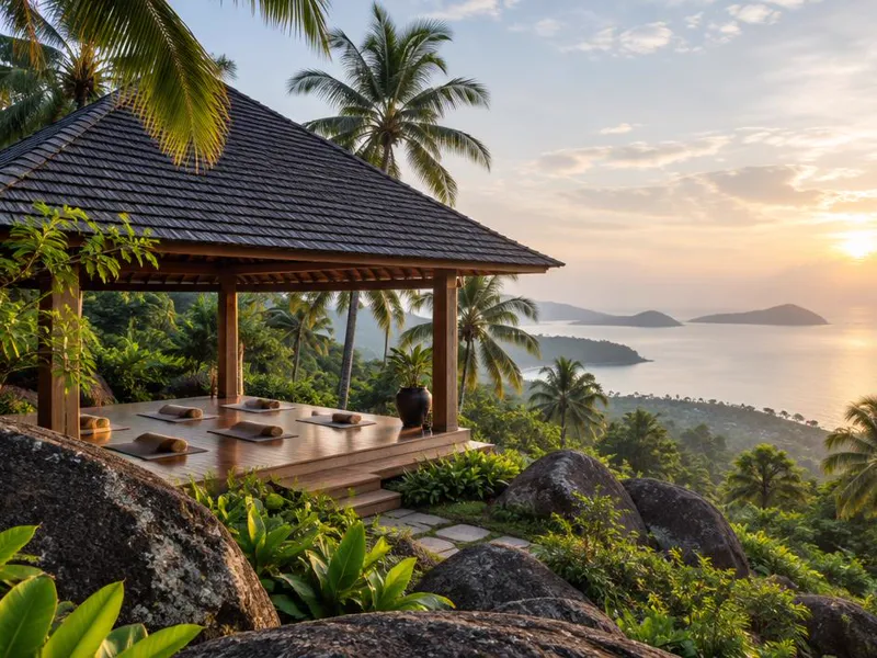 Editorial interpretation of Koh Samui, Thailand, inspired by Kamalaya