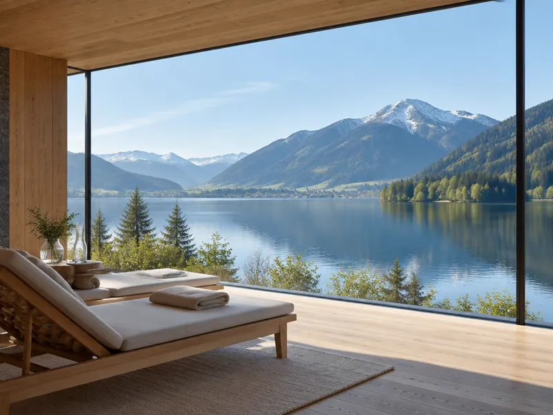 Editorial interpretation of Tegernsee, Bavaria, Germany, inspired by Lanserhof Tegernsee
