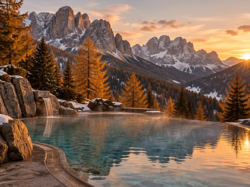 Editorial interpretation of Pinzolo, Trentino, Italy, inspired by Lefay Resort & SPA Dolomiti
