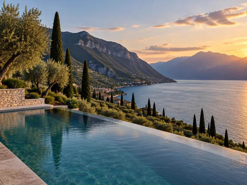Editorial interpretation of Gargnano, Lake Garda, Italy, inspired by Lefay Resort & SPA Lago di Garda