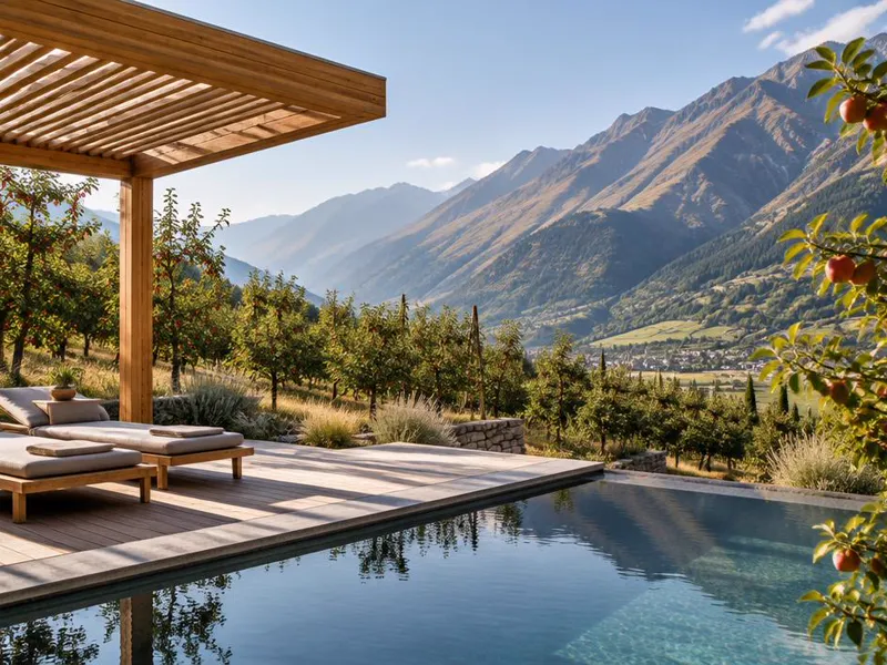 Editorial interpretation of Naturno, South Tyrol, Italy, inspired by Preidlhof