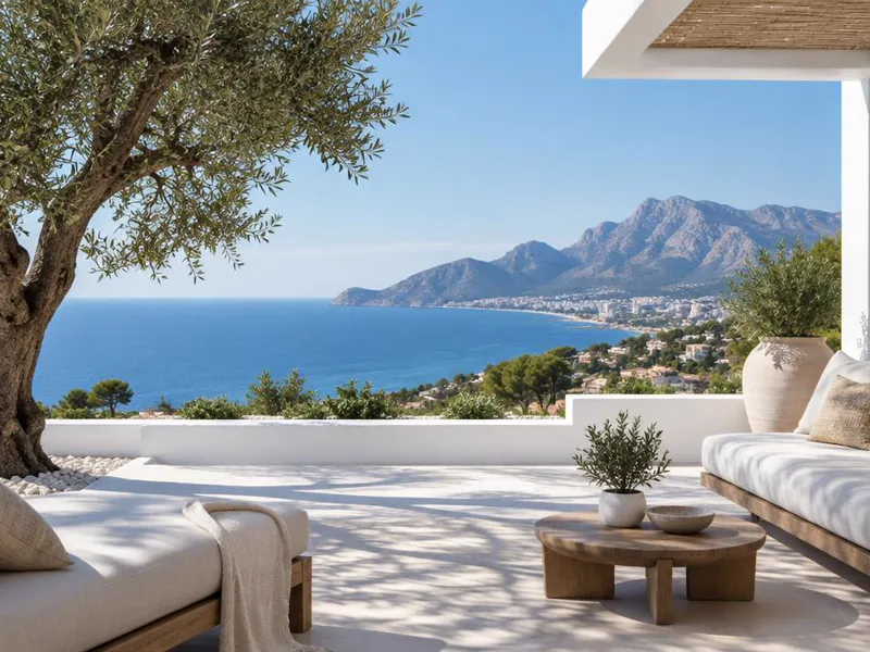 Editorial interpretation of Alfaz del Pi, Alicante, Spain, inspired by SHA Wellness Clinic