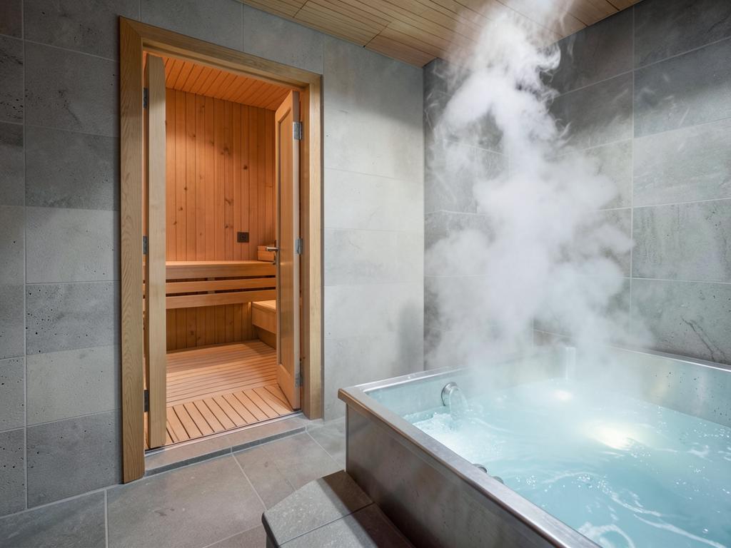 Contrast therapy (sauna and cold) — illustrative