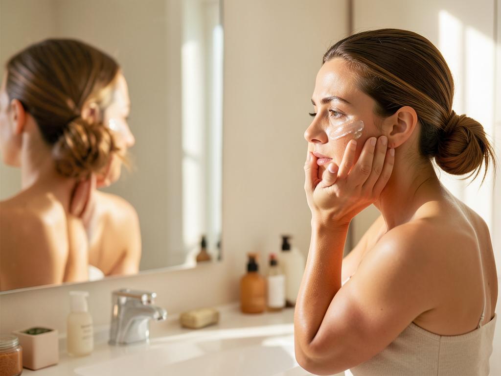 Facial self-massage — illustrative