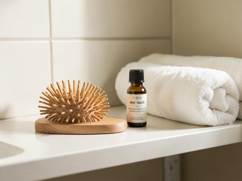 Scalp massage at home — illustrative